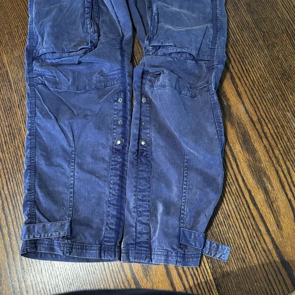 We The Free Can't Compare Slouch Pants Womens XS  Zip Pockets Buckle Cargo Blue - Picture 8 of 16